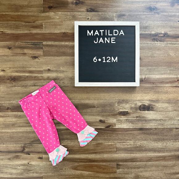 Matilda Jane Happy & Free Pink Polka Dot Knit Blintzes Scrappy Leggings Pants - Picture 1 of 7